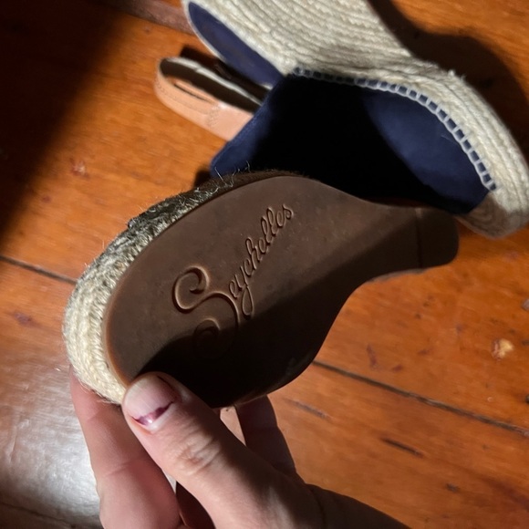 Seychelles 8 women’s wedge high heels blue suede leather buckle - Picture 11 of 12